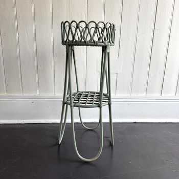 Green Wicker Jardiniere