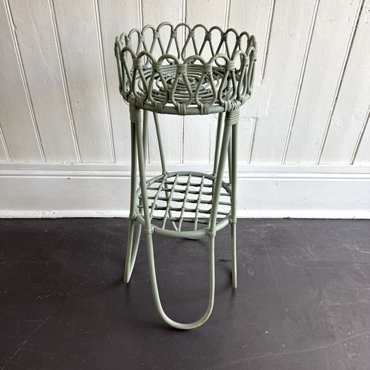 Green Wicker Jardiniere