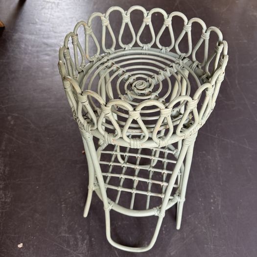 Green Wicker Jardiniere