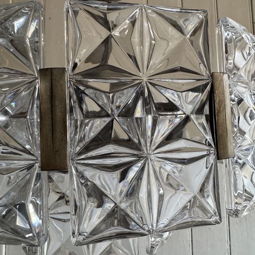 1970’s Glass and Chrome Chandelier