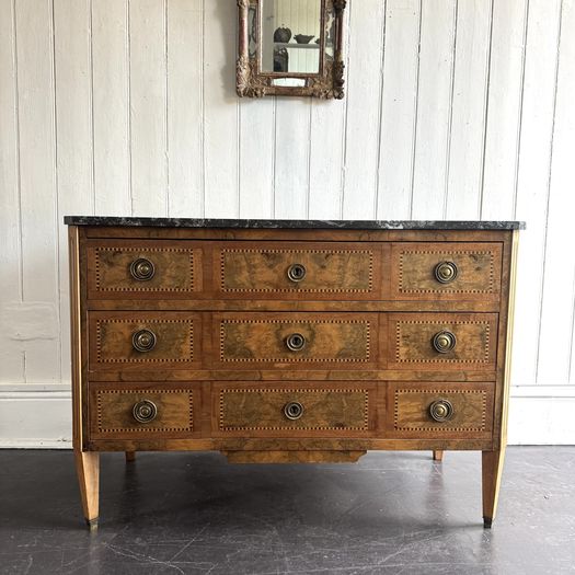 19th Century French Inlaid Walnut Commode