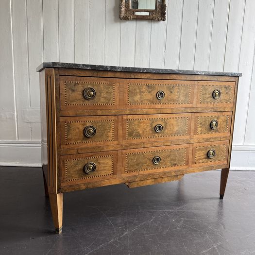 19th Century French Inlaid Walnut Commode