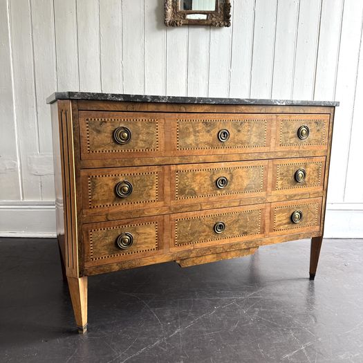 19th Century French Inlaid Walnut Commode