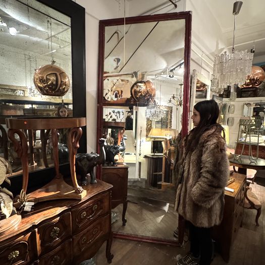 Massive Painted Bistro Mirror