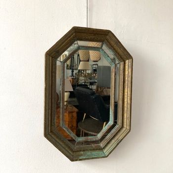 Octagonal Brass Mirror