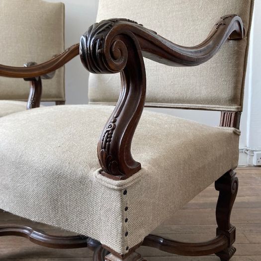 Carved French Armchairs