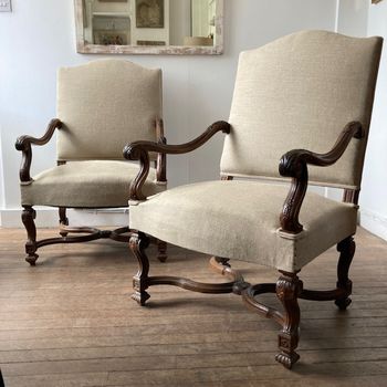 Carved French Armchairs