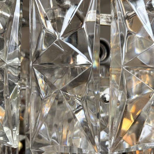 Glass & Chrome Chandelier by Kinkeldey