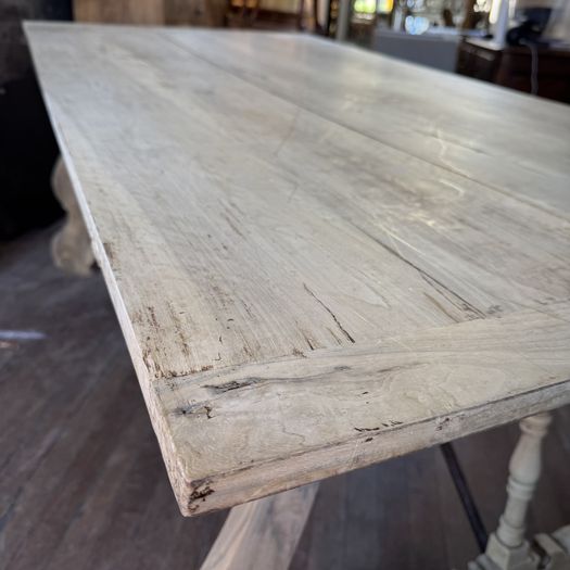19th Century Catalan Bleached Walnut Table