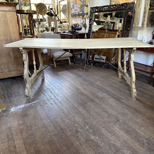 19th Century Catalan Bleached Walnut Table