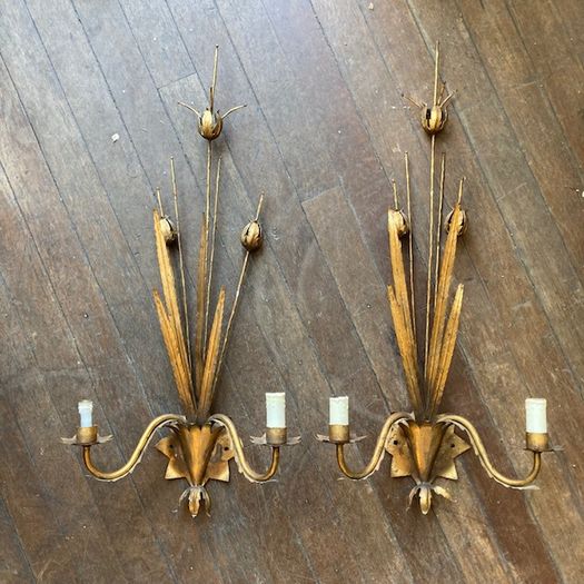 Gilt Metal Wall Sconces