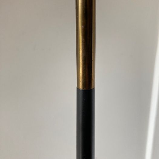 Mid-Century Black and Brass Base Floor Lamp