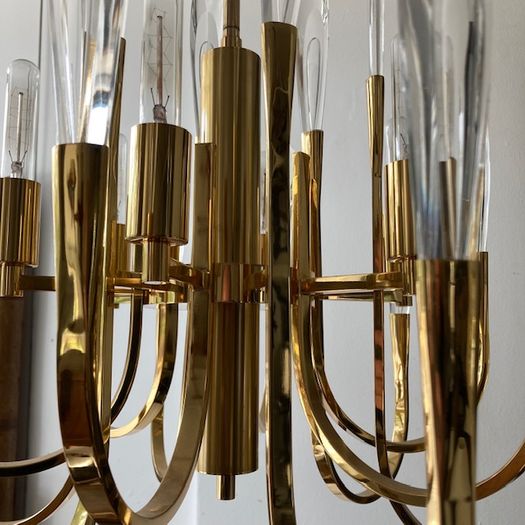 Brass and Crystal Chandelier