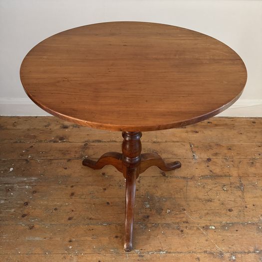 19th Century English  Fruitwood Tilt Top Table