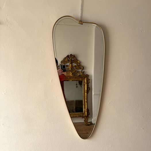Italian Shaped Brass Mirror