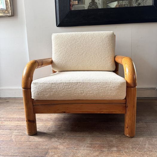 Pair of Pine Frame Armchairs