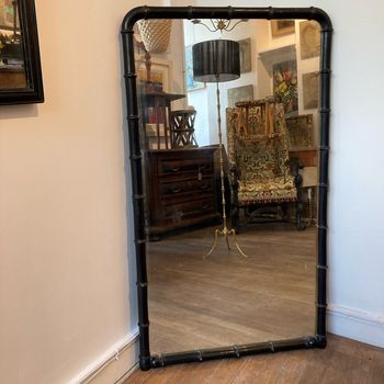 Faux Bamboo Ebonised Mirror