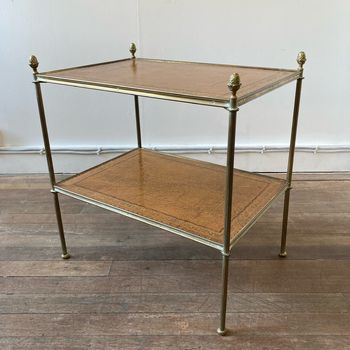Leather & Brass End Table