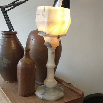 Early C20th Alabaster lamp