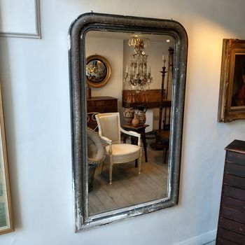 Antique French distressed mirror