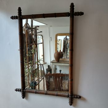 Antique faux bamboo mirror