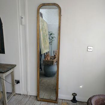 Antique skinny tall unusual pier mirror