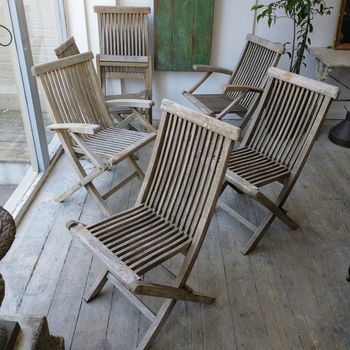 Teak garden set chairs