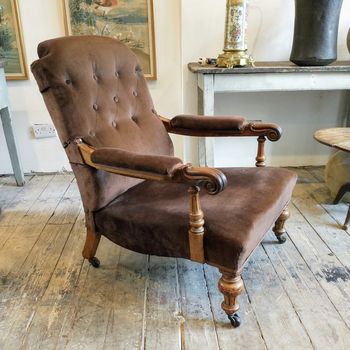 Antique library armchair