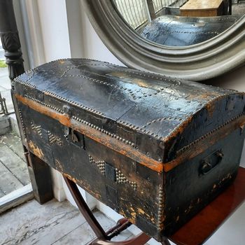 Georgian leather travel chest