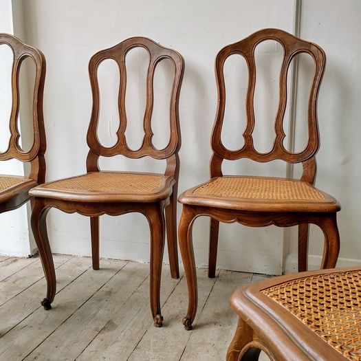 Set 4 antique oak chairs