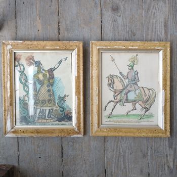 Georgian coloured engravings actors