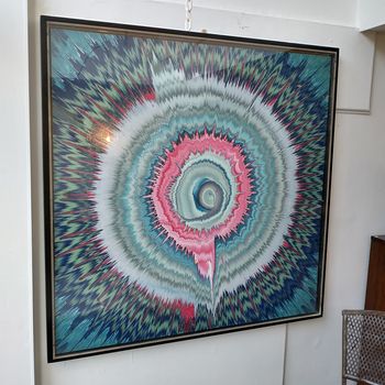 Large acrylic spiral painting