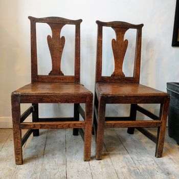 Georgian oak provincial side chairs
