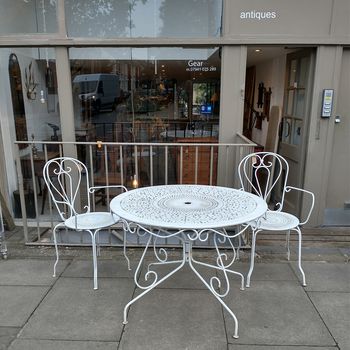 Vintage heavy iron French garden set