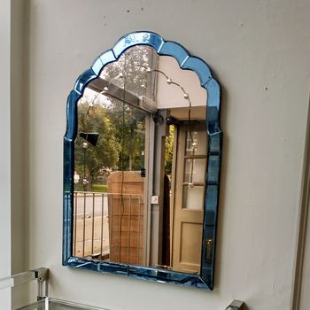 Blue border Deco mirror