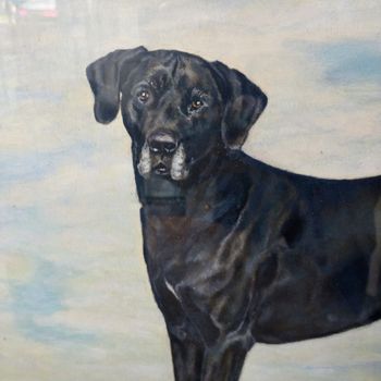 Old portrait of dog painting
