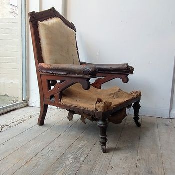 Antique Gothic Revival library chair