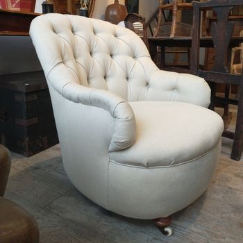 C19th newly cloth upholstered armchair
