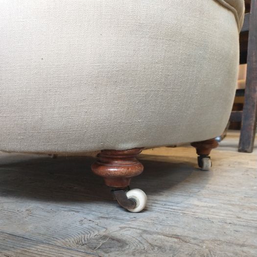 C19th newly cloth upholstered armchair