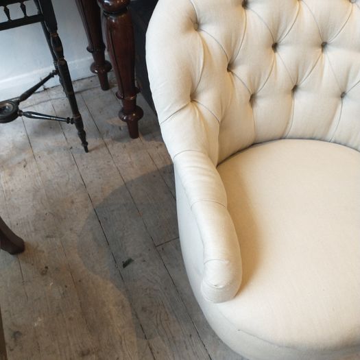 C19th newly cloth upholstered armchair