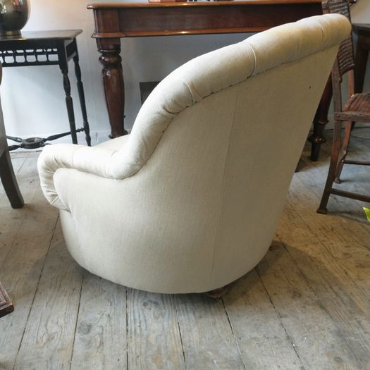 C19th newly cloth upholstered armchair