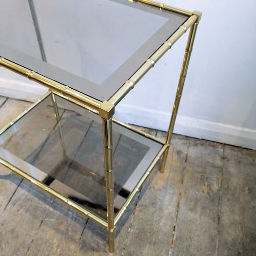 Mid century faux bamboo lamp table