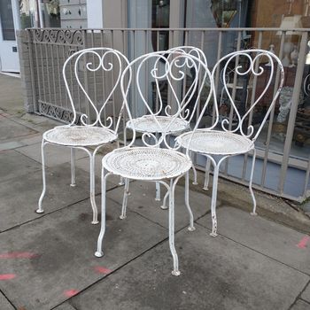 French antique iron chairs