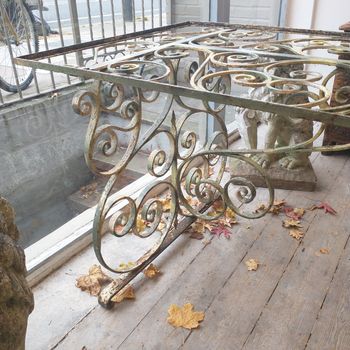 Heavy iron dining table