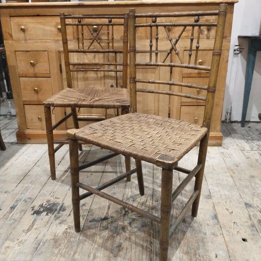 Pair George III painted chairs