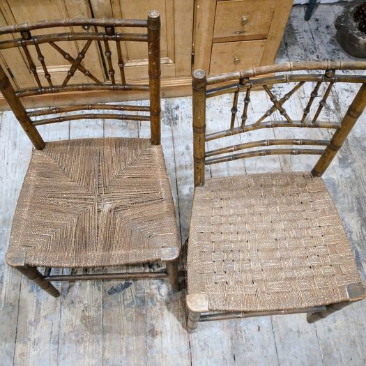Pair George III painted chairs