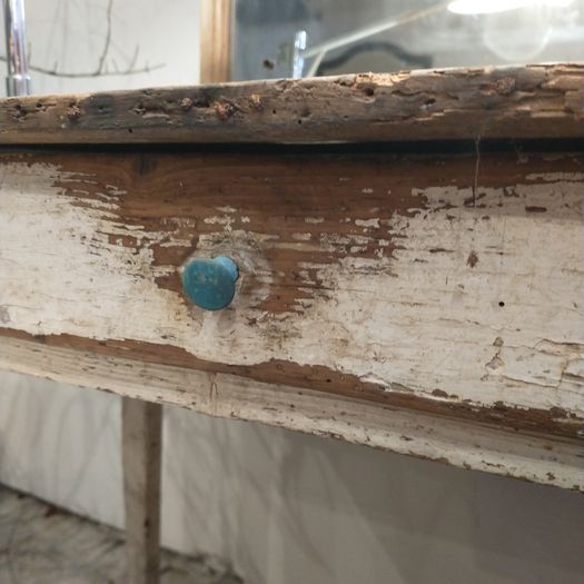 Antique C19TH old painted side table