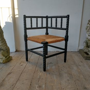 C19TH ebonised bobbin corner chair