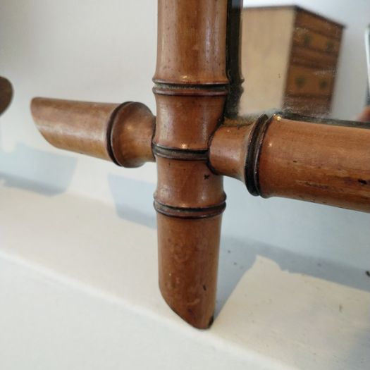 Pair antique French faux bamboo mirrors