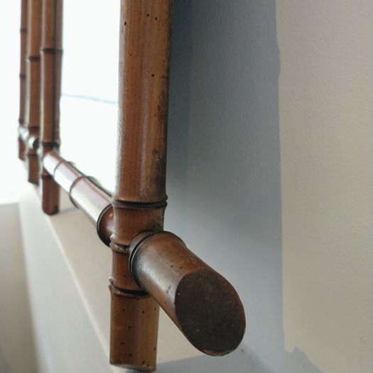 Pair antique French faux bamboo mirrors